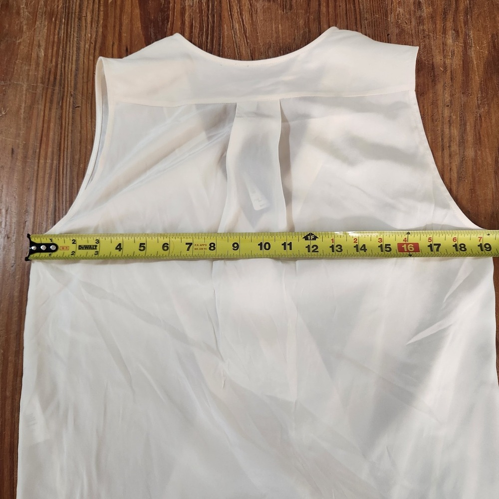 Rag‎ & Bone NWT Women's Ivory Sleeveless V-Neck Faux Wrap 100% Silk Blouse Small - Picture 8 of 11